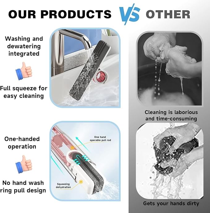 Combo - 4 in 1 - 360° Waterfall Kitchen Faucet Extender  + Mini Portable Mop for Kitchen, Floor, Glass, Car & More