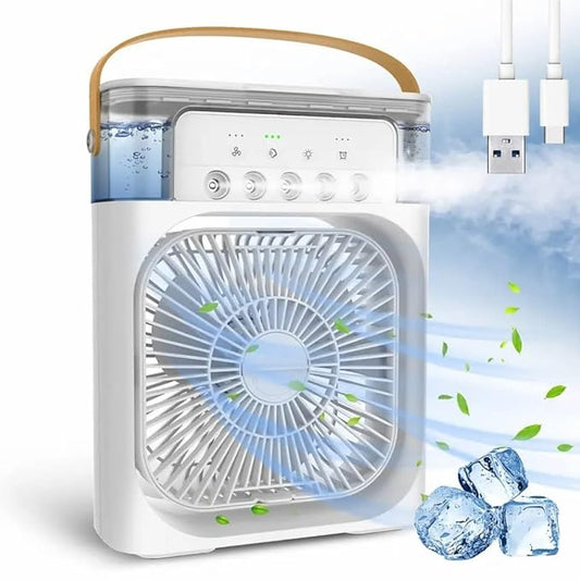 Mini Humidifier Mini Cooler Fan for Room Cooler  (Multicolor). USB Powered Mini Desktop Cooling Fan,1 | 2 | 3 Timer 3 Speeds, 360°Adjustment for Office, Home, Room, Desk Tank less Home-Kitchen Water